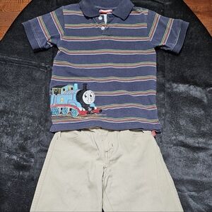 Thomas & Friends 4T Polo & Pants Outfit Nanette 2007 Toddler Boys Embroidered